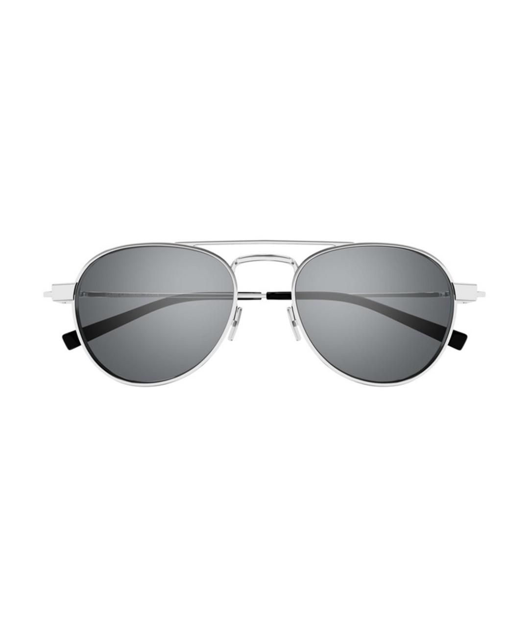 SAINT LAURENT Серебряные металлические солнцезащитные очки, фото 2