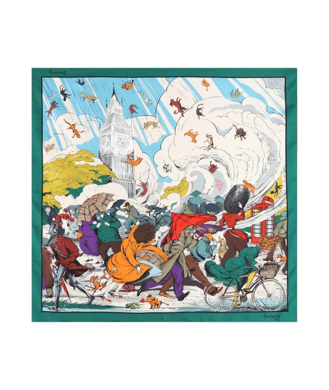 BURBERRY Мульти шелковый шарф, фото 1