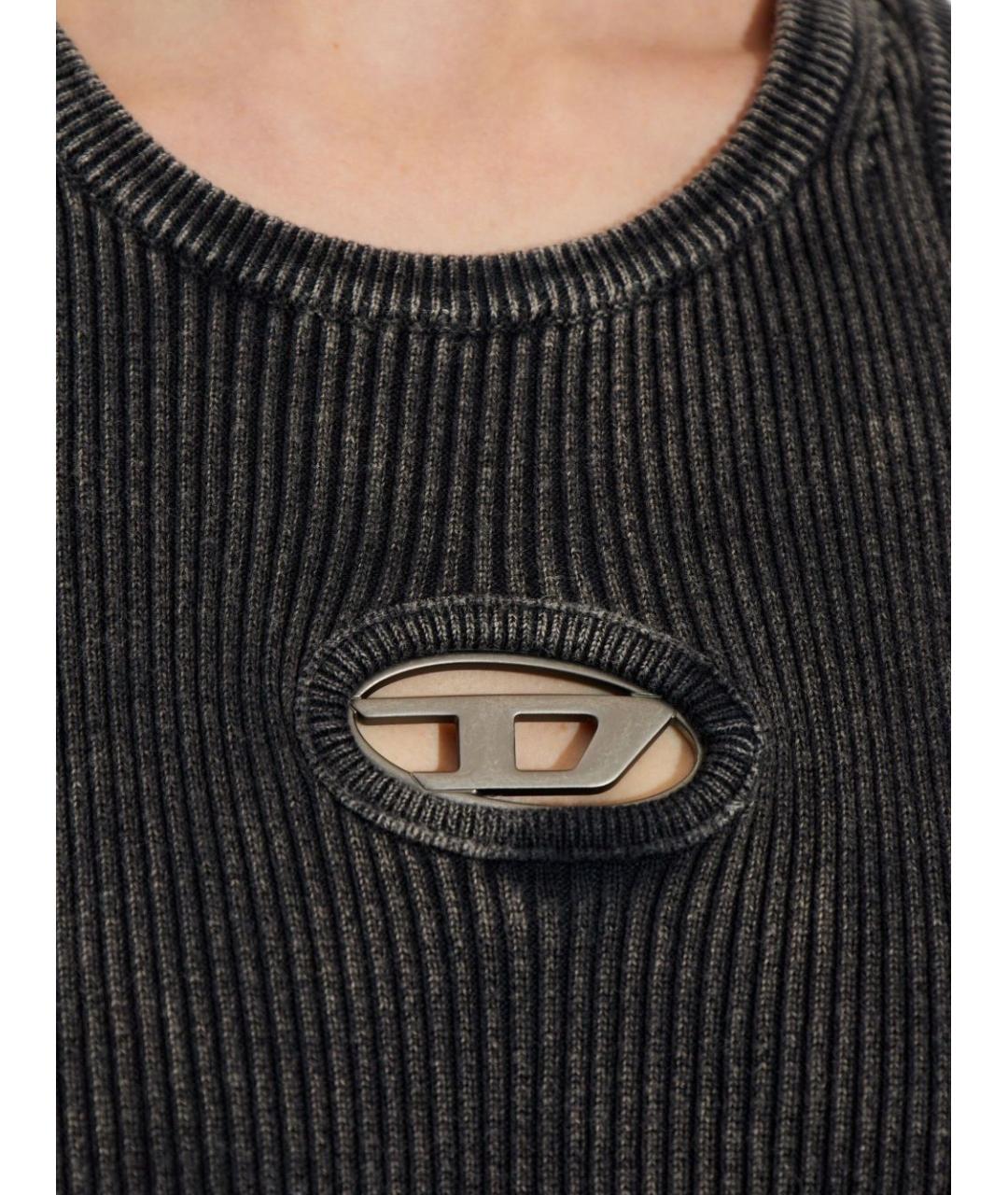 DIESEL Черное хлопковое повседневное платье, фото 2