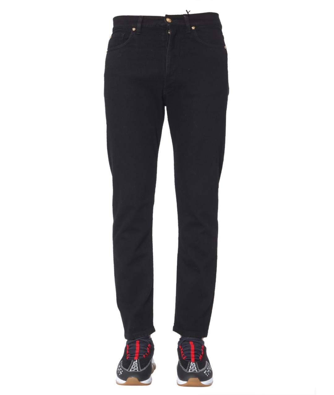 VERSACE Черные хлопковые повседневные брюки, фото 2