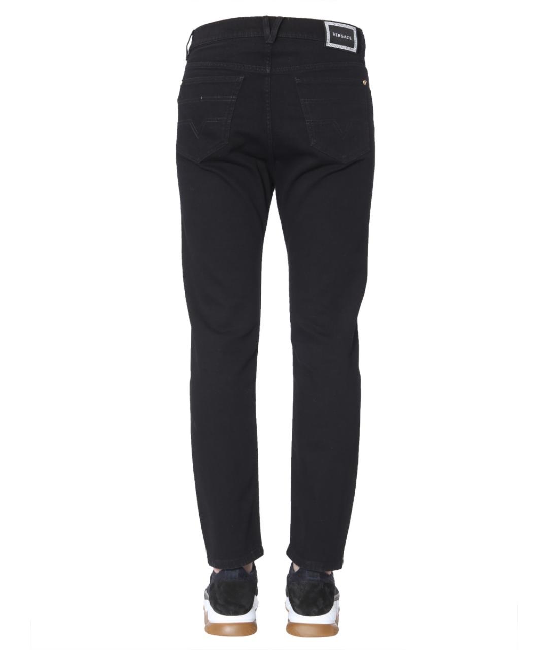 VERSACE Черные хлопковые повседневные брюки, фото 5