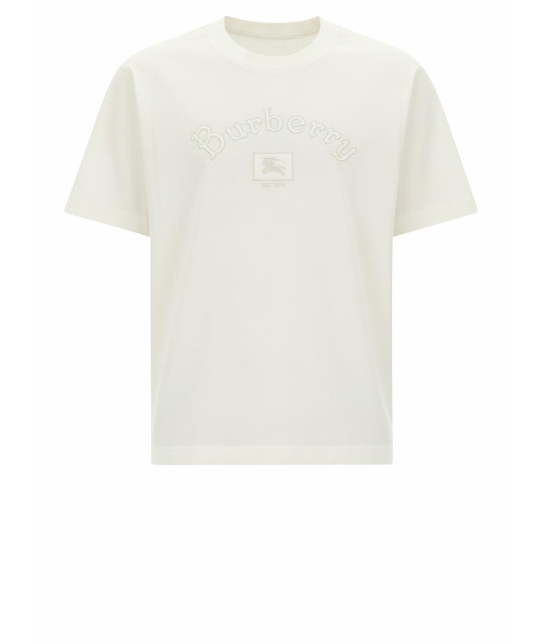 BURBERRY Белая хлопковая футболка, фото 1