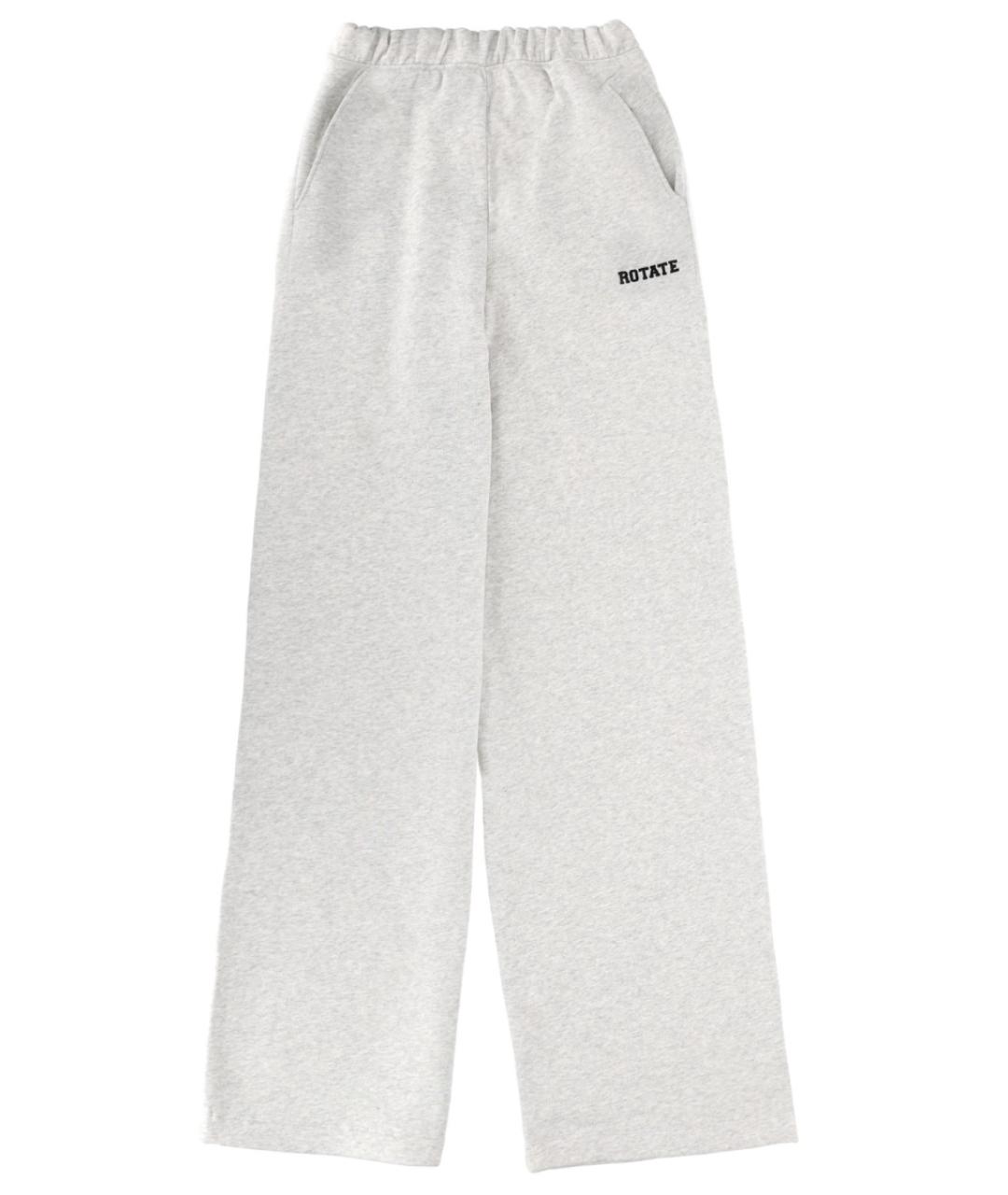 ROTATE Серые хлопковые прямые брюки, фото 1