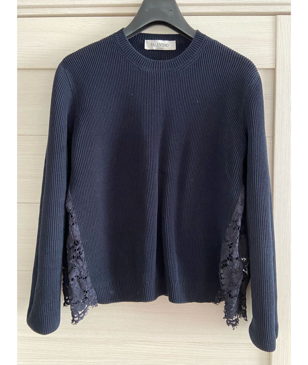 VALENTINO Темно-синий хлопковый джемпер / свитер, фото 8