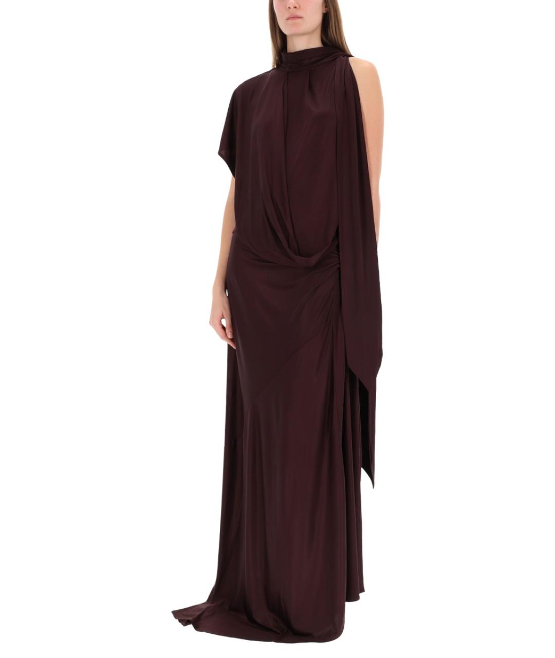 DRIES VAN NOTEN Бордовая вискозная юбка миди, фото 2