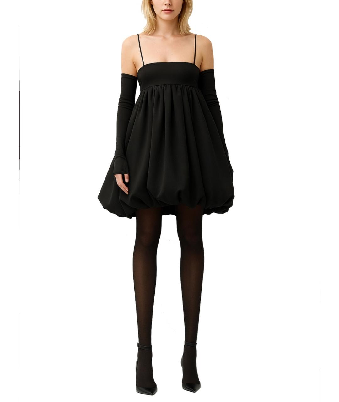 ROTATE Черное полиэстеровое вечернее платье, фото 2