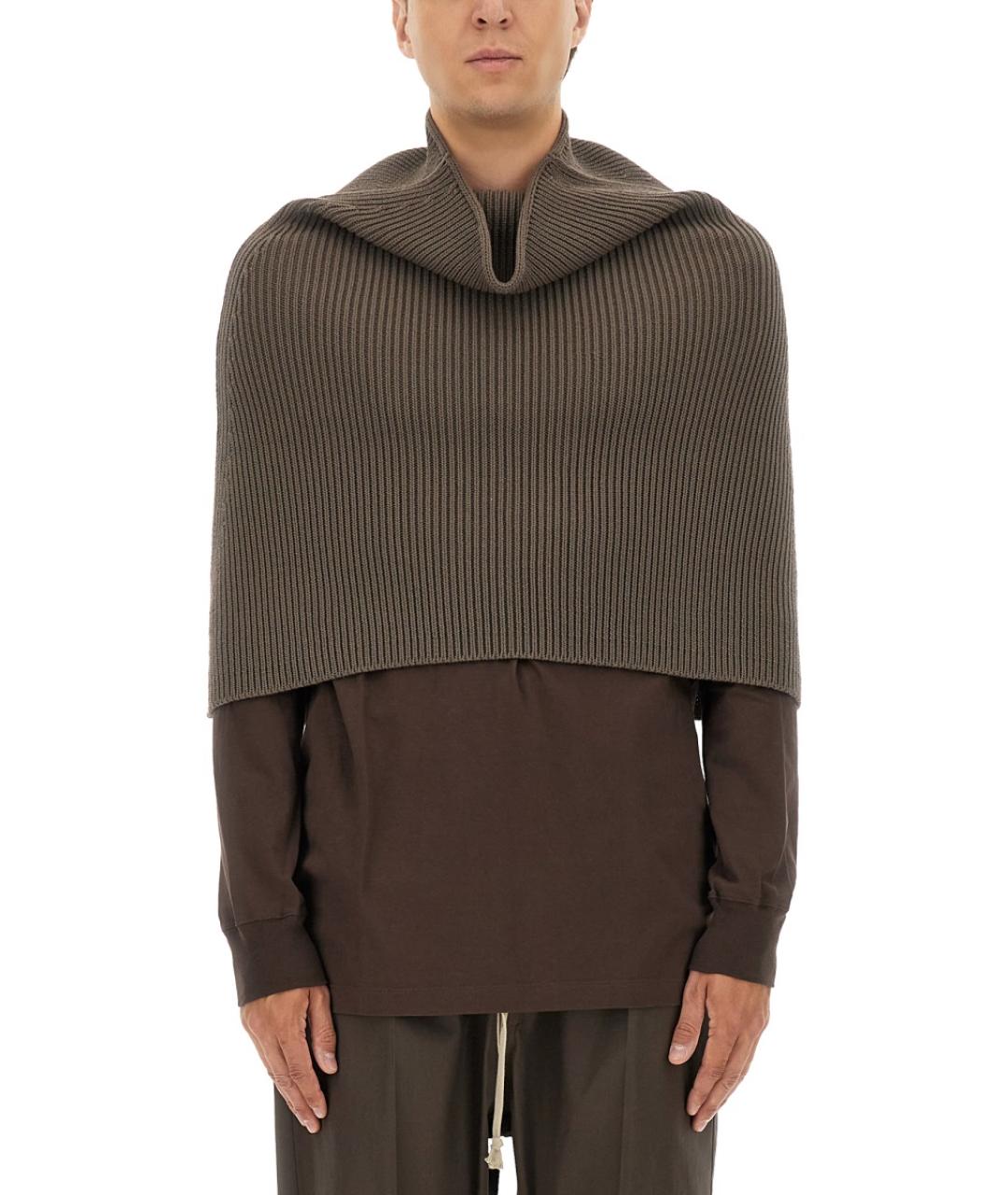 RICK OWENS Хаки шерстяной джемпер / свитер, фото 1