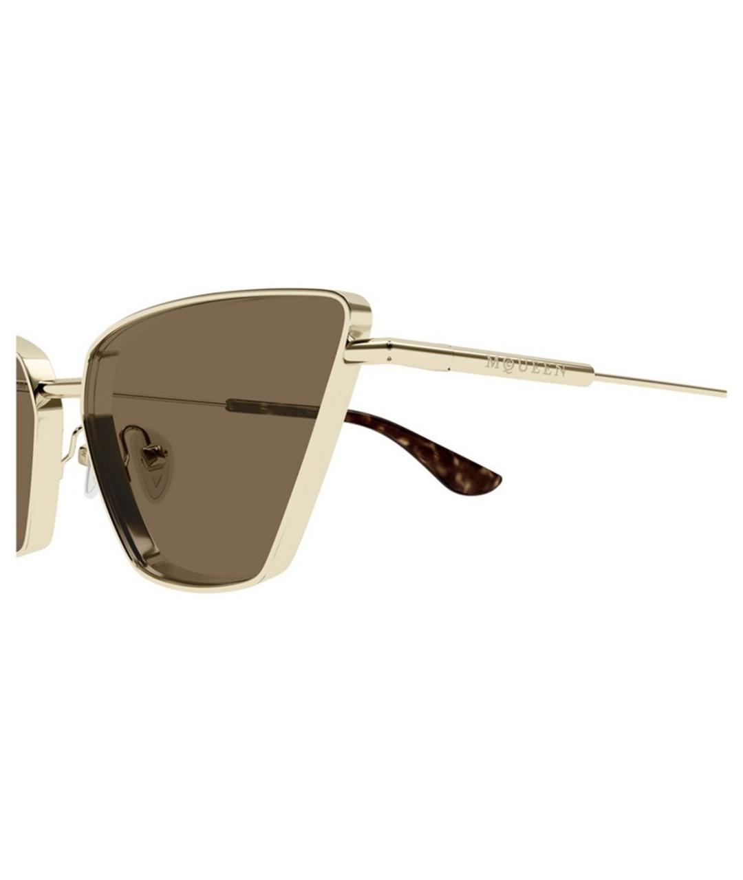 ALEXANDER MCQUEEN Золотые металлические солнцезащитные очки, фото 3