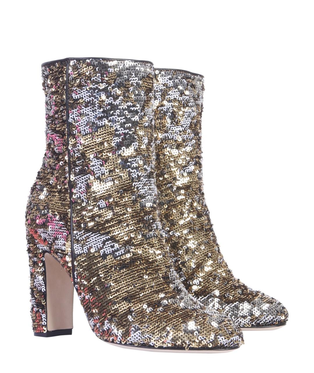 PARIS TEXAS Золотые кожаные ботильоны, фото 3