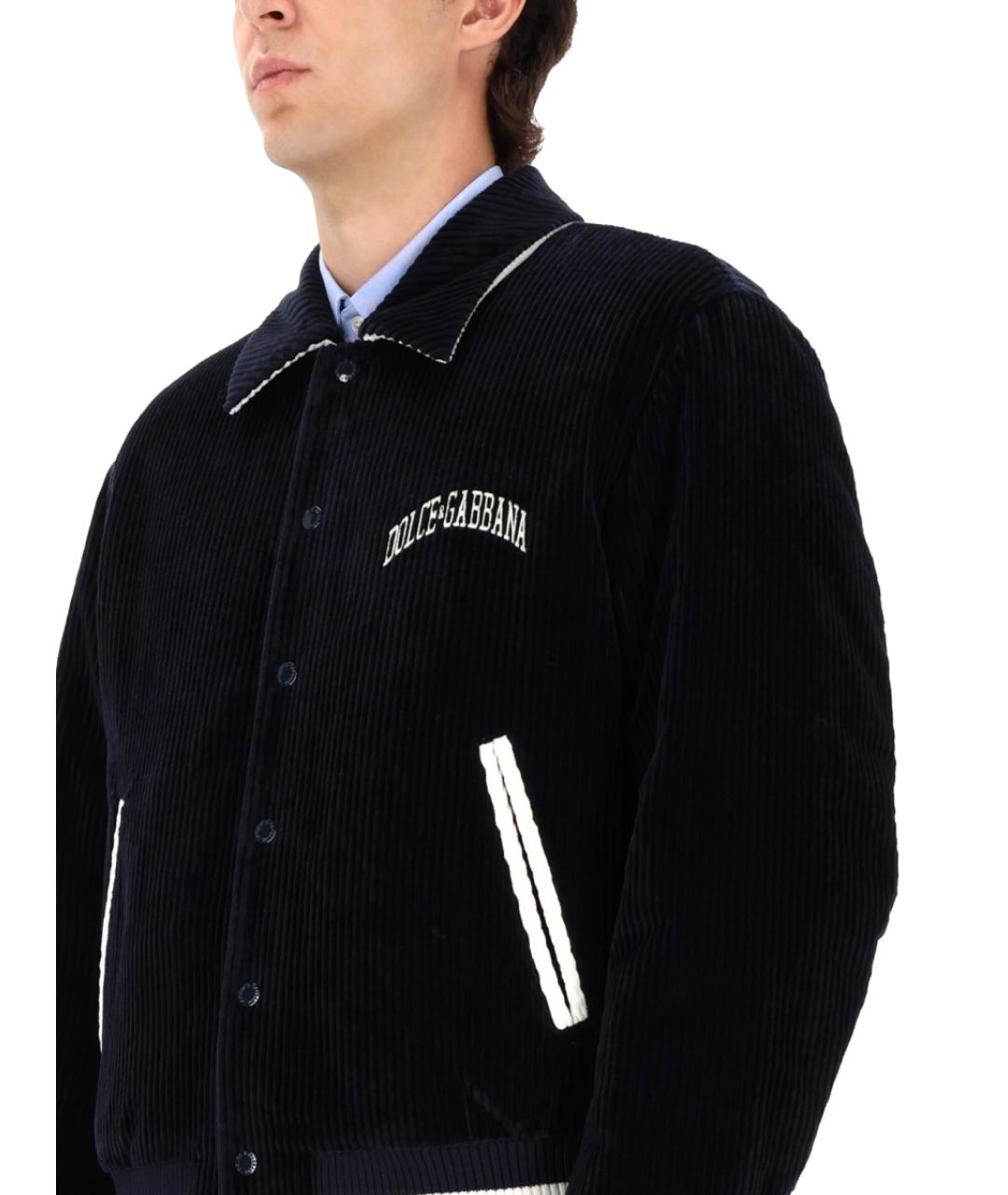 DOLCE&GABBANA Темно-синяя шерстяная куртка, фото 4