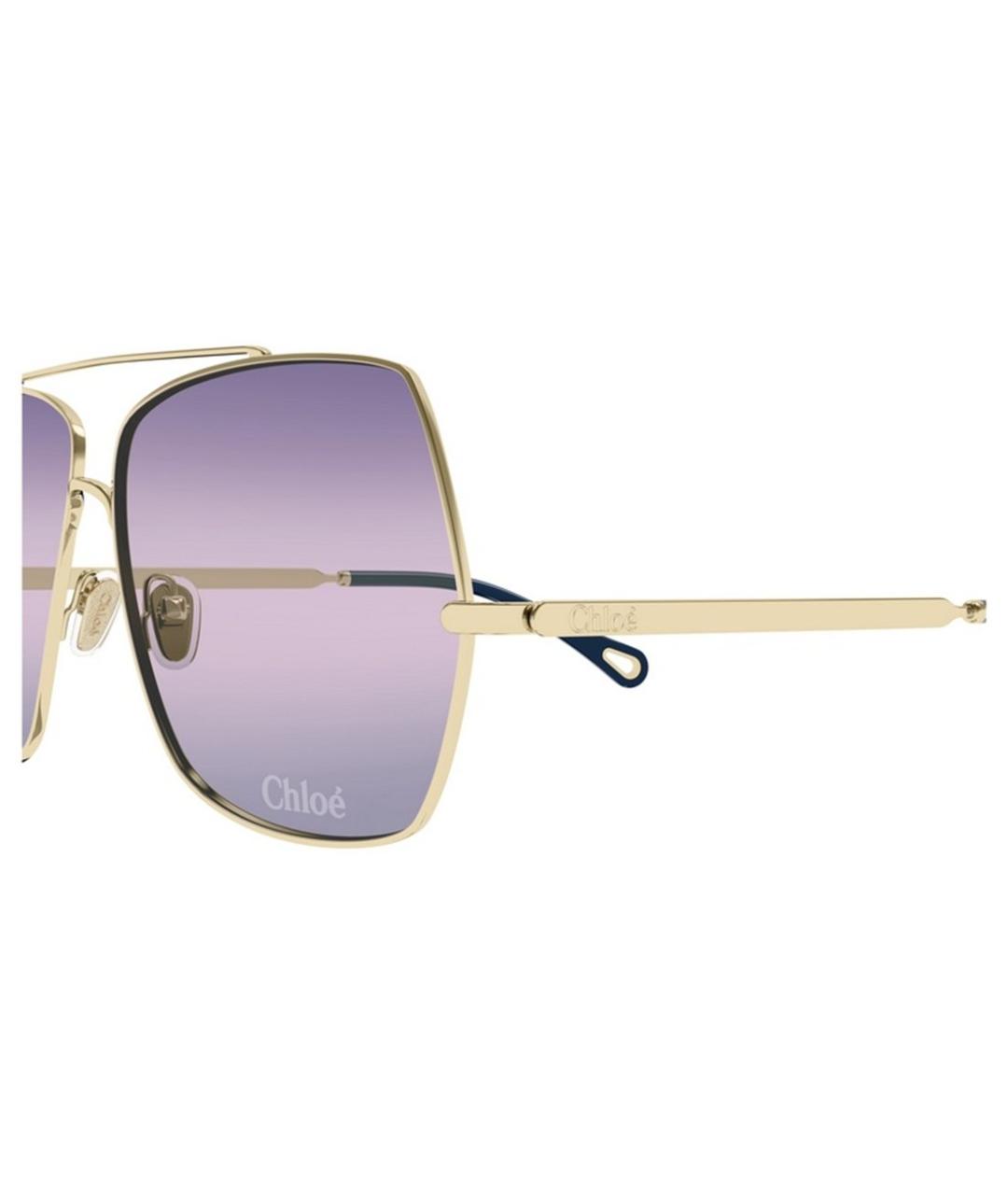 CHLOE Фиолетовые металлические солнцезащитные очки, фото 3