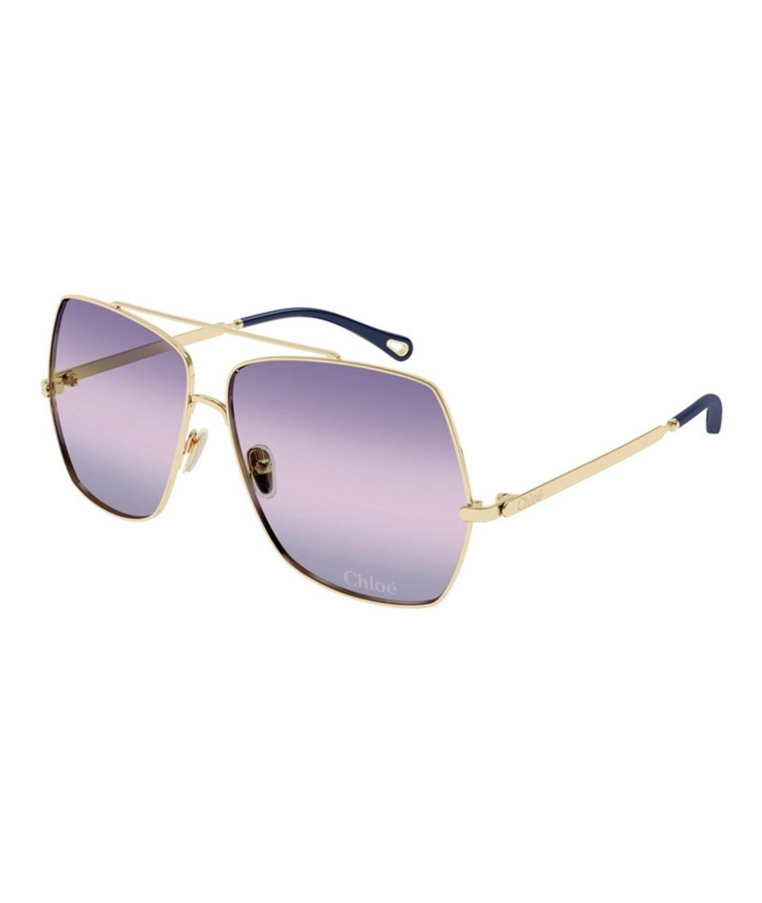 CHLOE Фиолетовые металлические солнцезащитные очки, фото 1