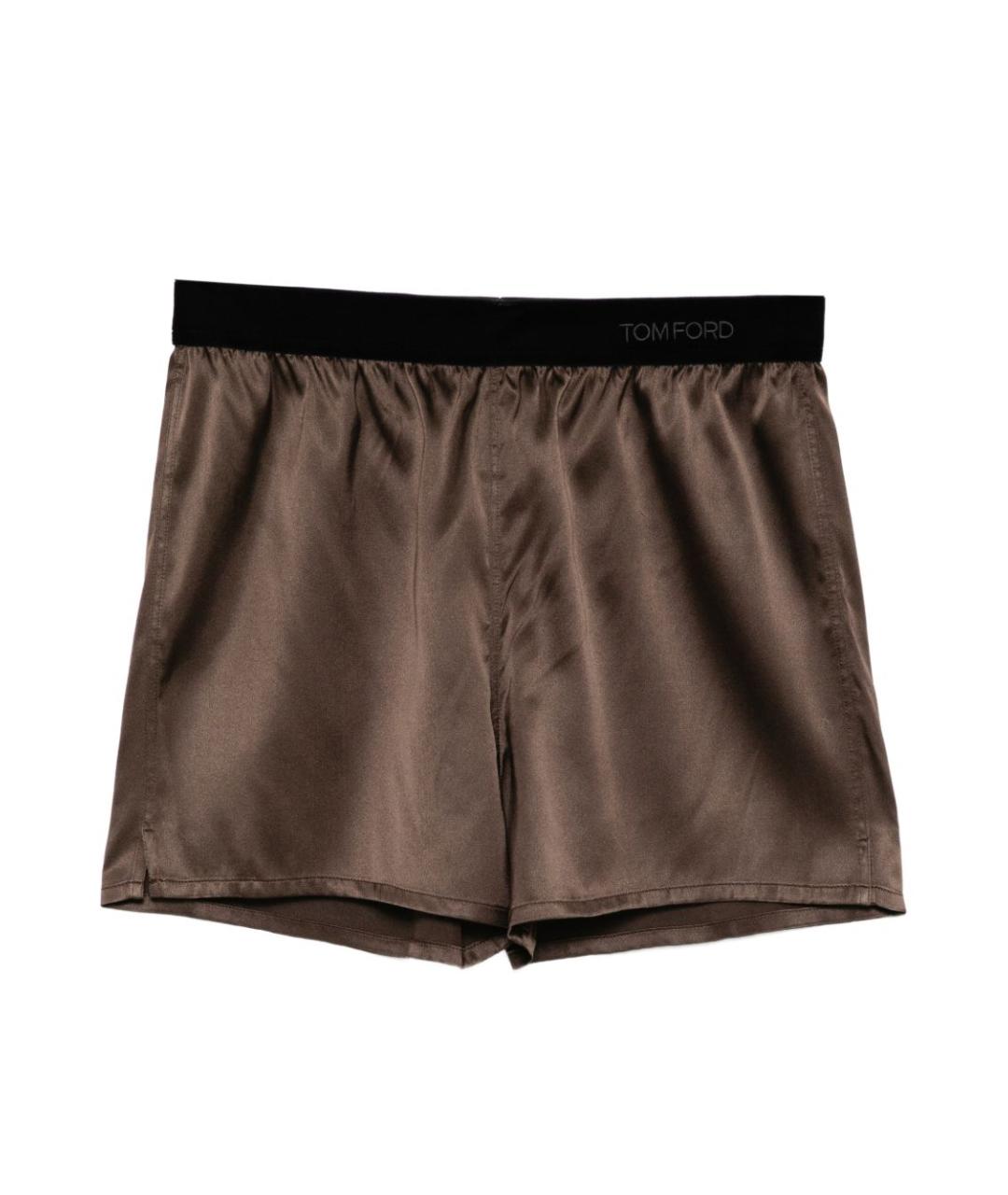 TOM FORD Коричневые шелковые шорты, фото 1