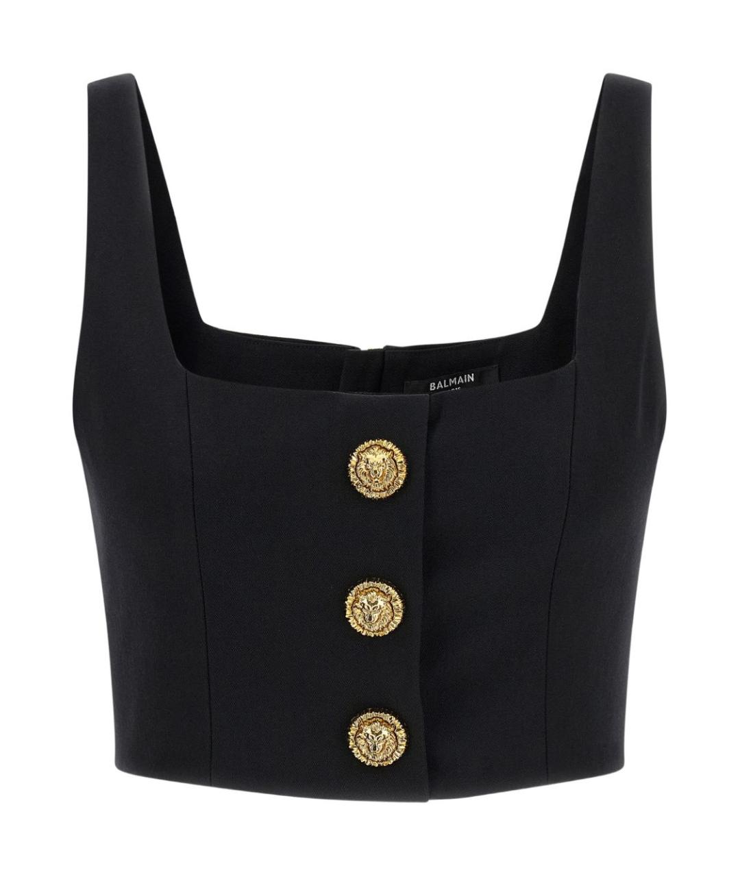BALMAIN Черная шерстяная майка, фото 1