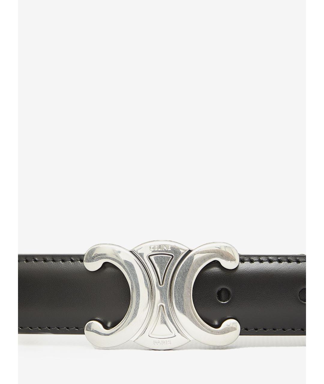 CELINE Черный кожаный ремень, фото 4