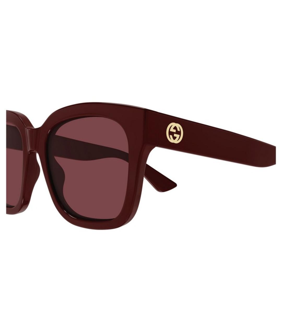 GUCCI Бордовые пластиковые солнцезащитные очки, фото 3
