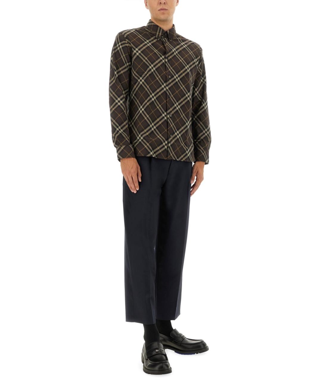 BURBERRY Коричневая хлопковая кэжуал рубашка, фото 2