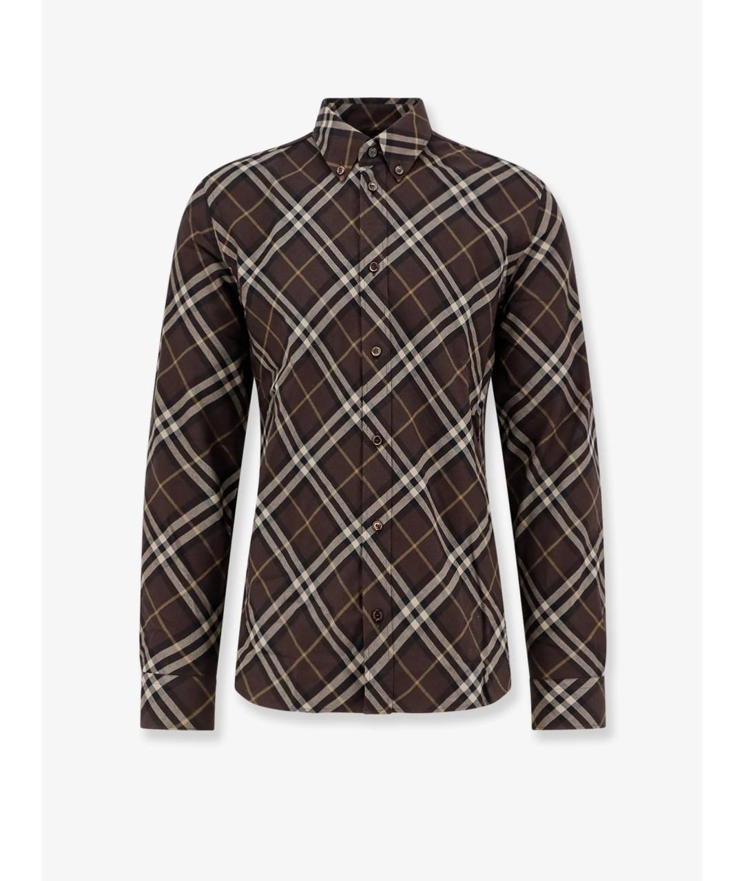 BURBERRY Коричневая хлопковая кэжуал рубашка, фото 1