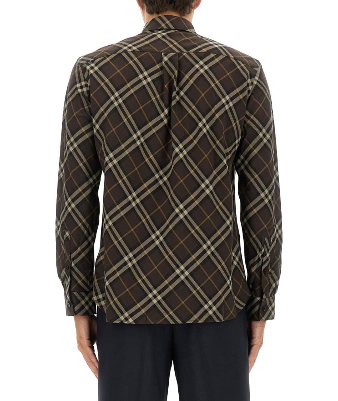 BURBERRY Коричневая хлопковая кэжуал рубашка, фото 3