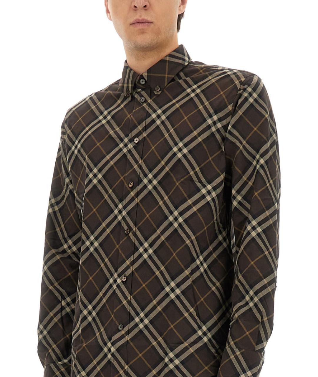 BURBERRY Коричневая хлопковая кэжуал рубашка, фото 4