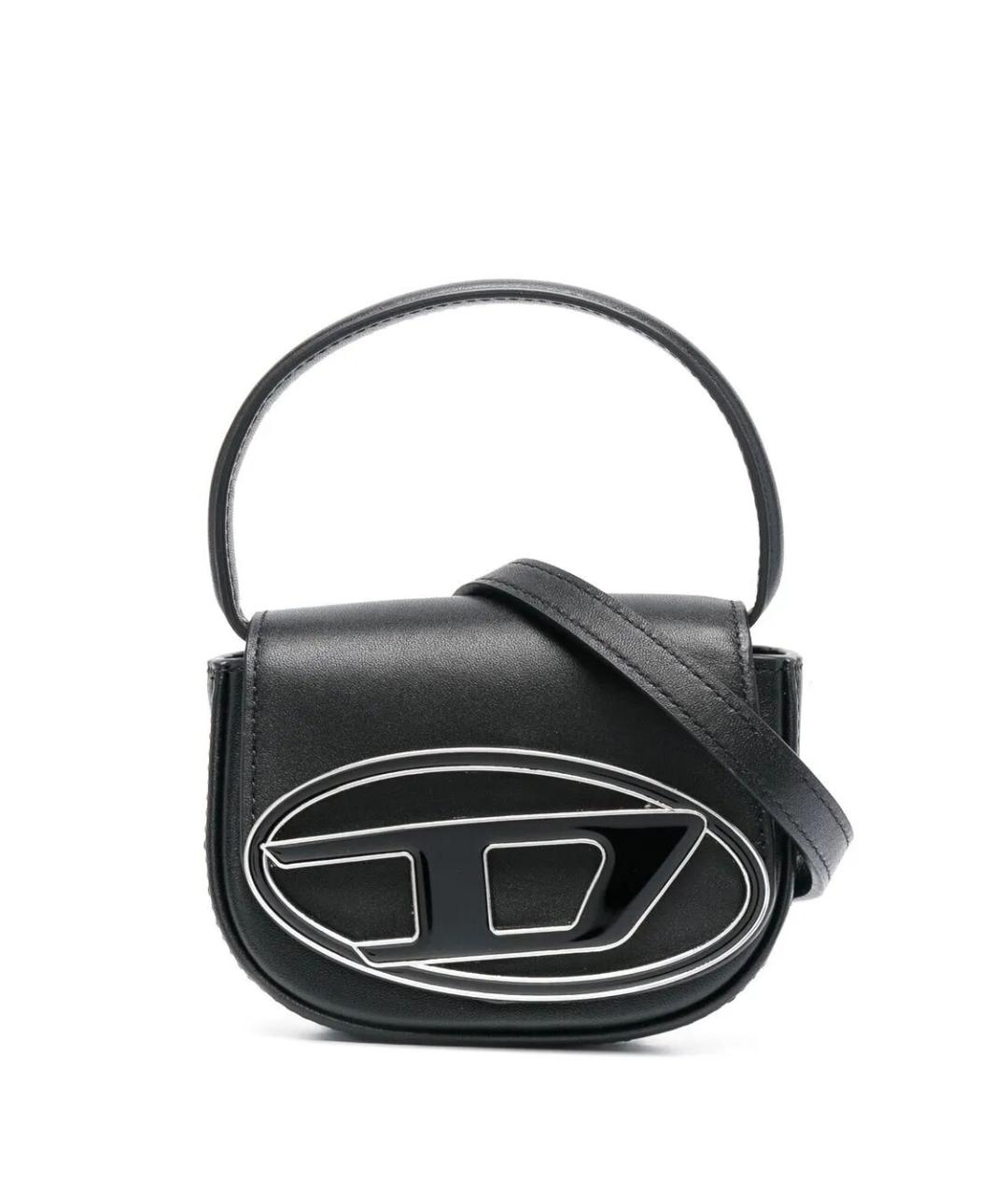 DIESEL Черная кожаная сумка через плечо, фото 1