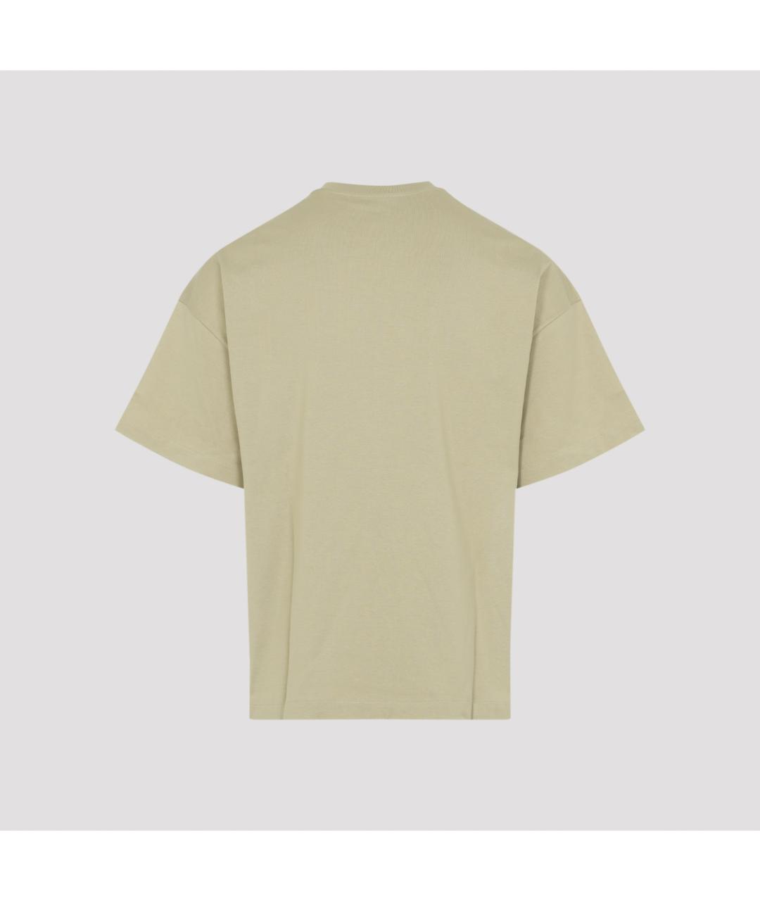 JIL SANDER Бежевая хлопковая футболка, фото 2