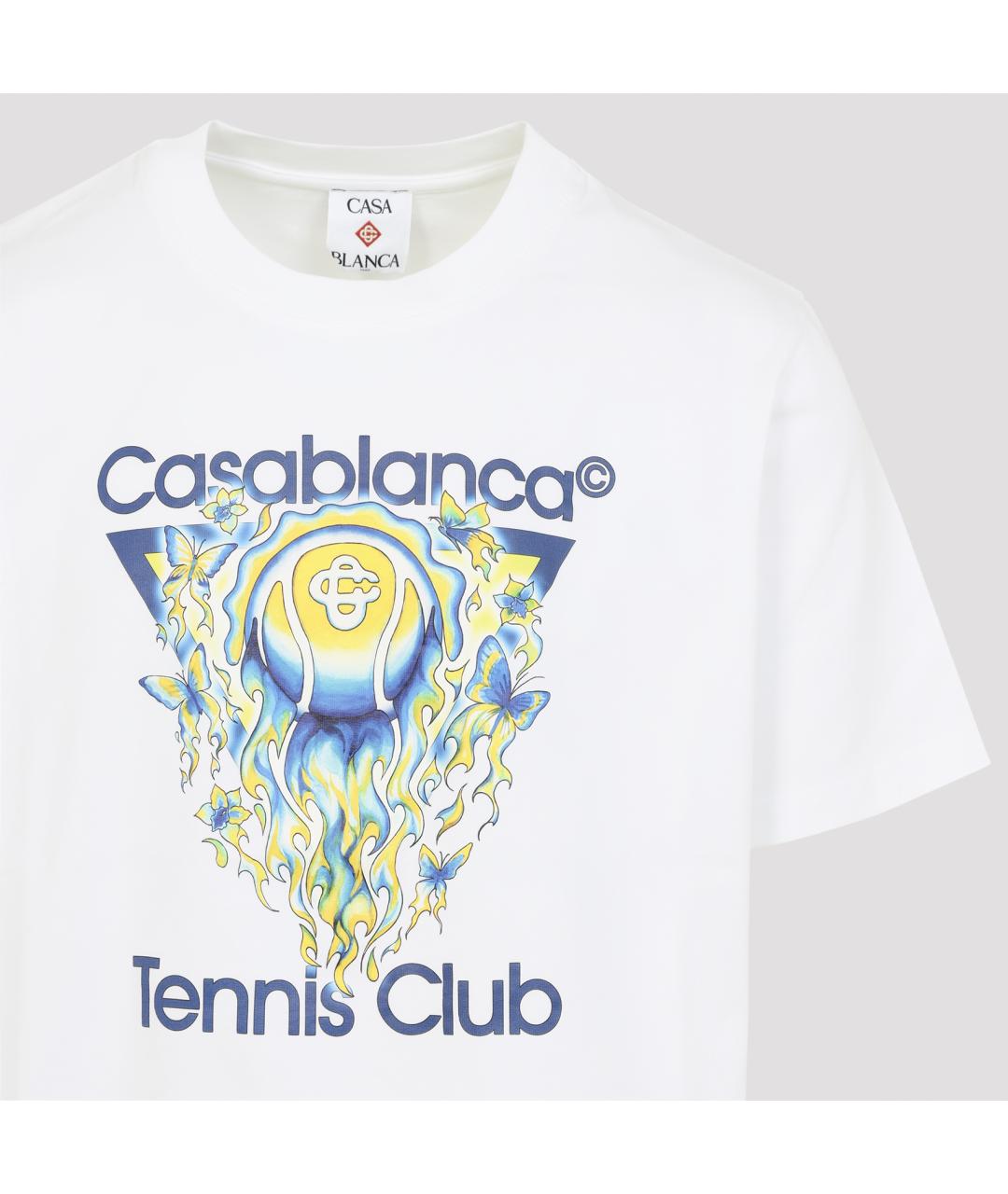 CASABLANCA Белая хлопковая футболка, фото 4