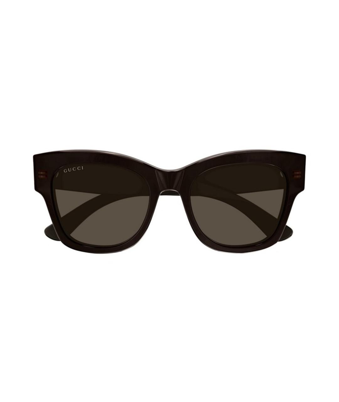 GUCCI Коричневые пластиковые солнцезащитные очки, фото 2