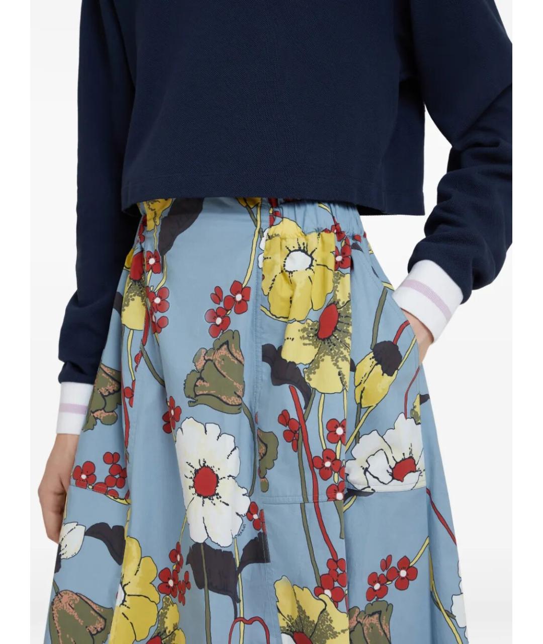 MARNI Мульти хлопковая юбка миди, фото 5