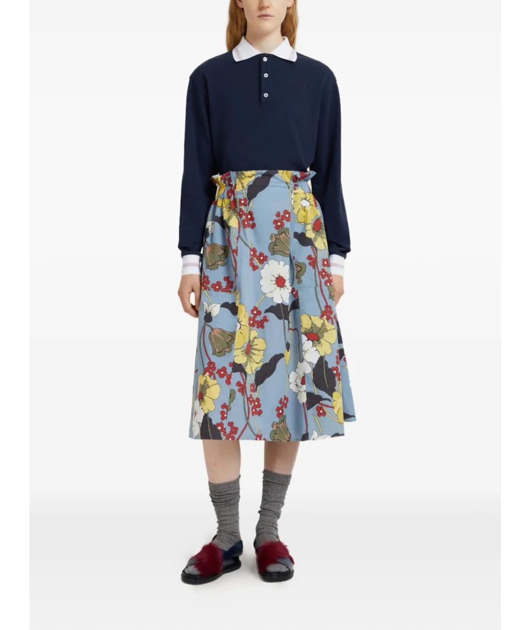 MARNI Мульти хлопковая юбка миди, фото 2