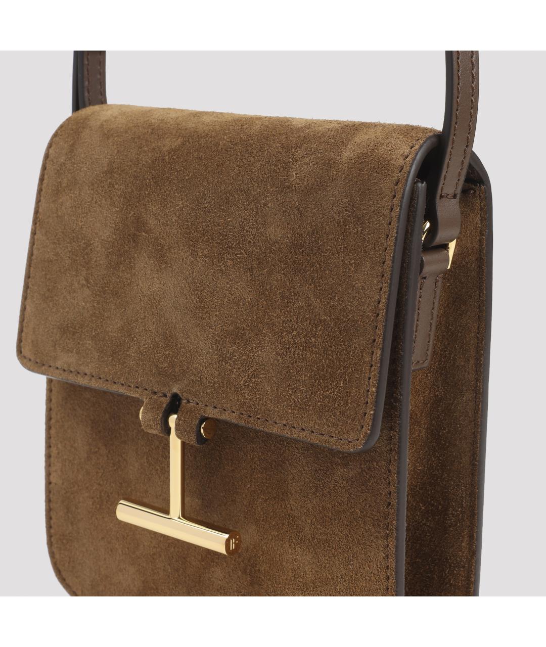 TOM FORD Коричневая замшевая сумка через плечо, фото 5