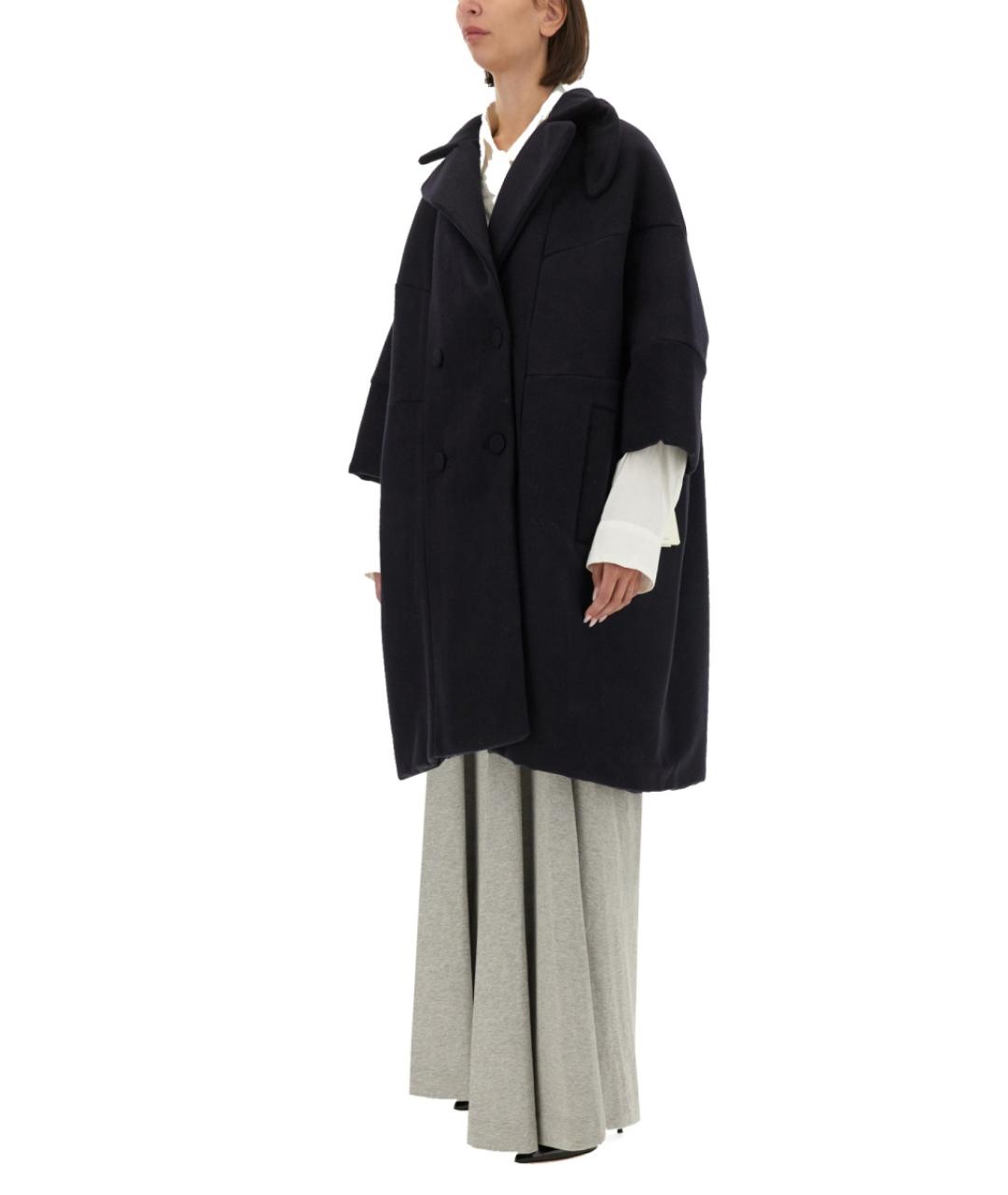DRIES VAN NOTEN Синее шерстяное пальто, фото 3
