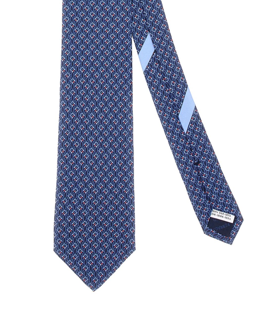 FERRAGAMO Синий шелковый галстук, фото 3