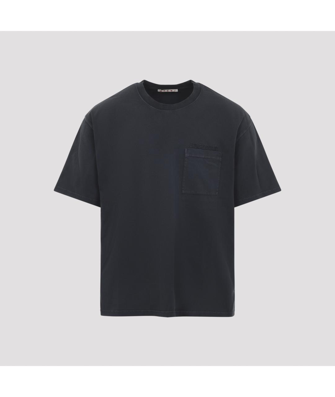 MARNI Черная хлопковая футболка, фото 2