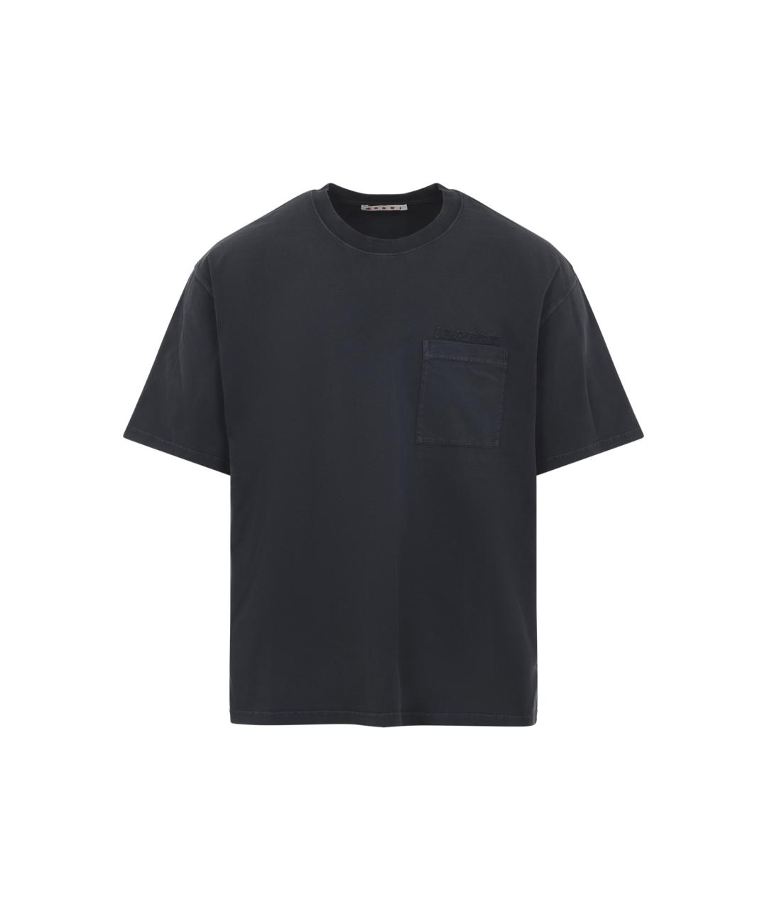 MARNI Черная хлопковая футболка, фото 1