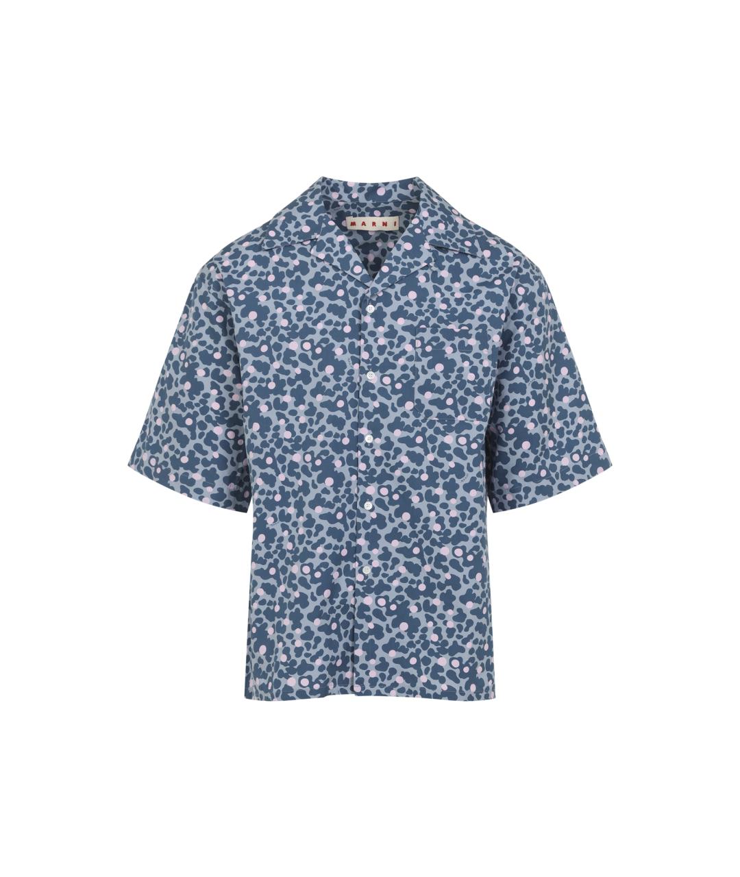 MARNI Синяя хлопковая кэжуал рубашка, фото 1