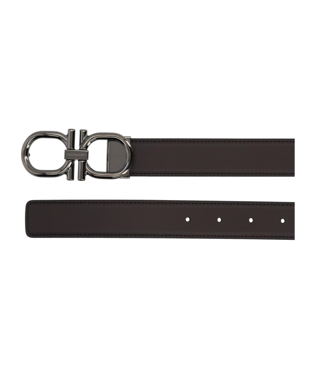 FERRAGAMO Коричневый кожаный ремень, фото 2
