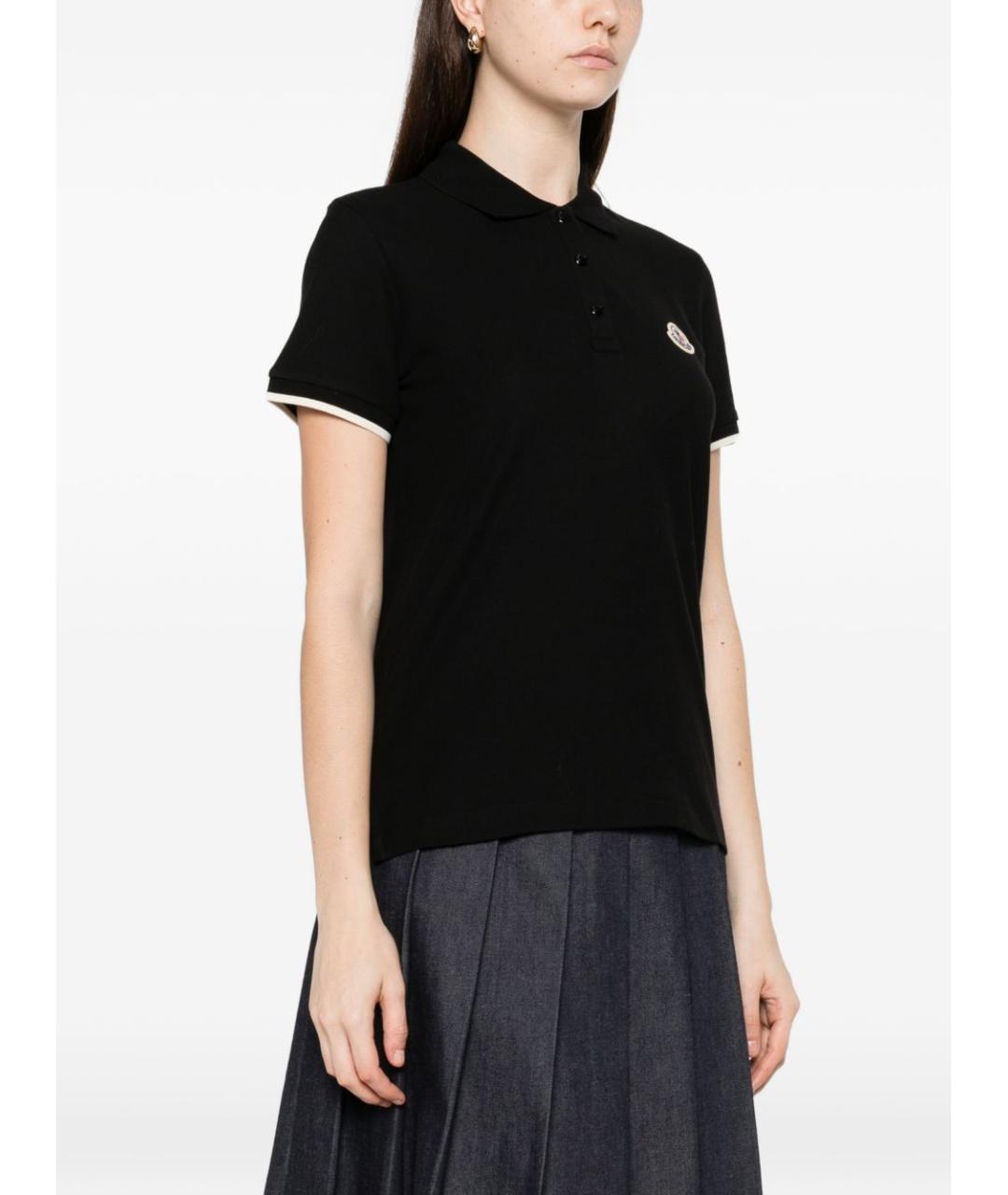 MONCLER Черная хлопковая футболка, фото 2