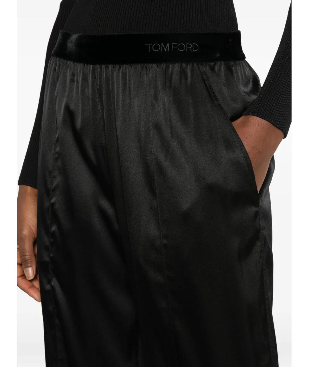 TOM FORD Черные шелковые прямые брюки, фото 3
