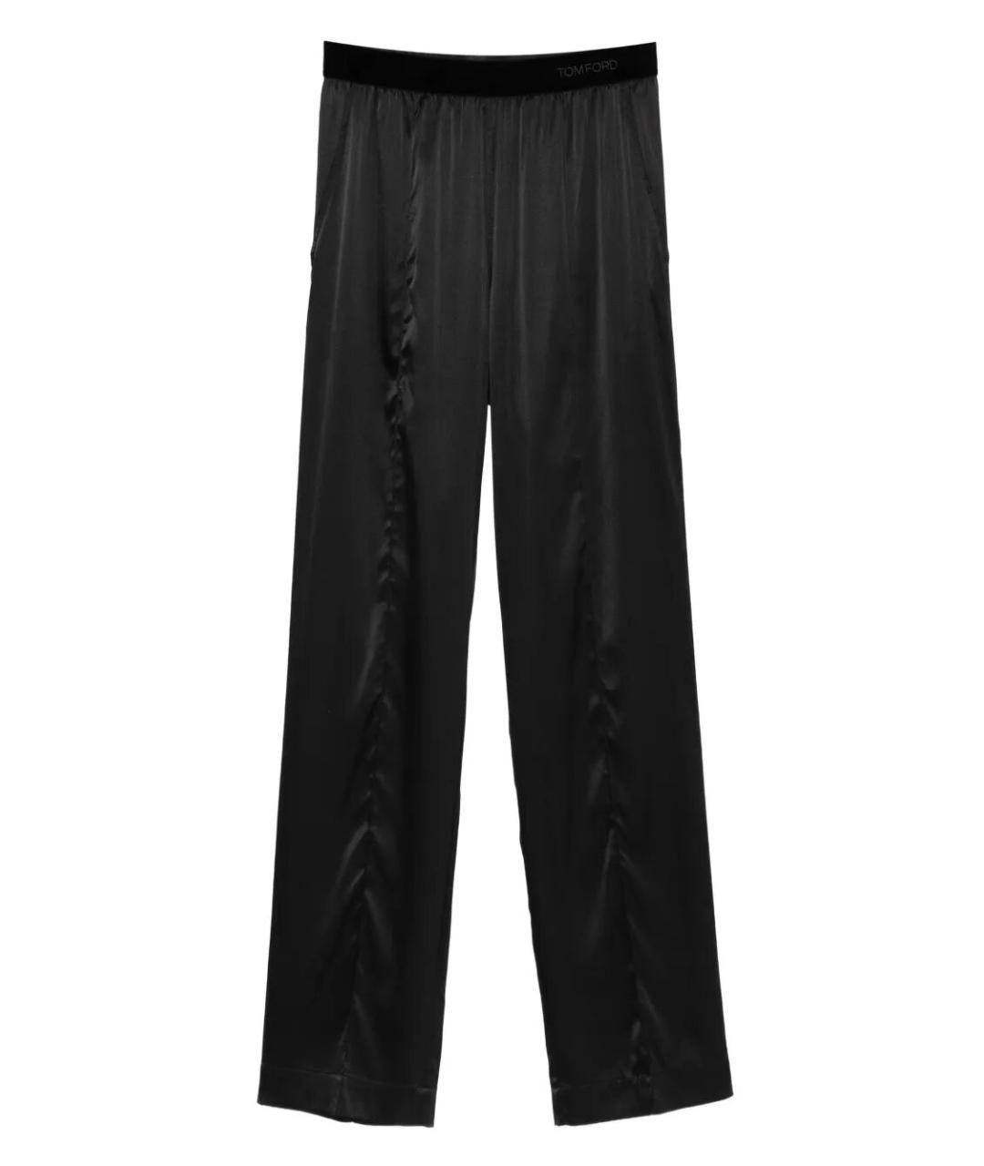TOM FORD Черные шелковые прямые брюки, фото 1