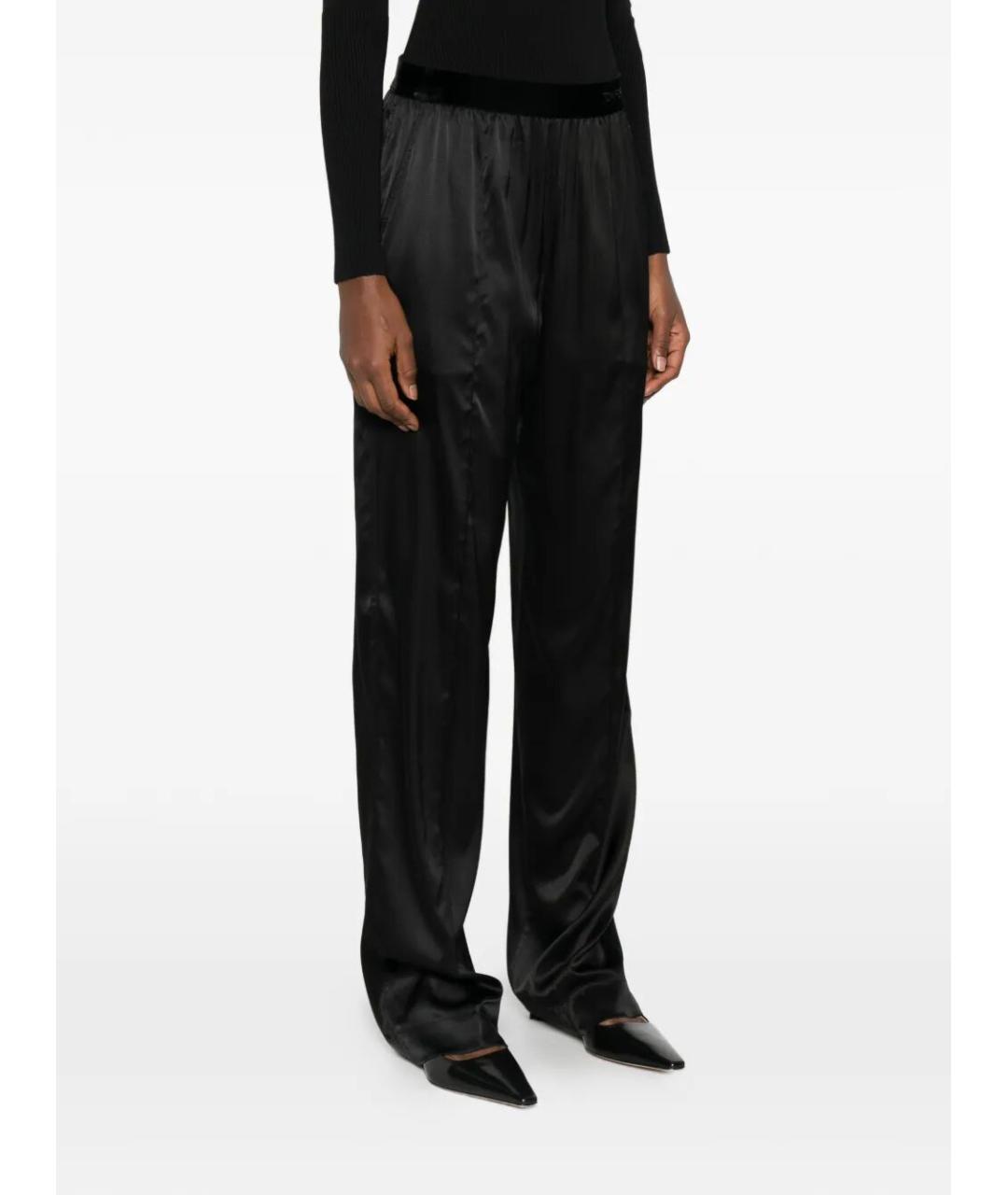 TOM FORD Черные шелковые прямые брюки, фото 4