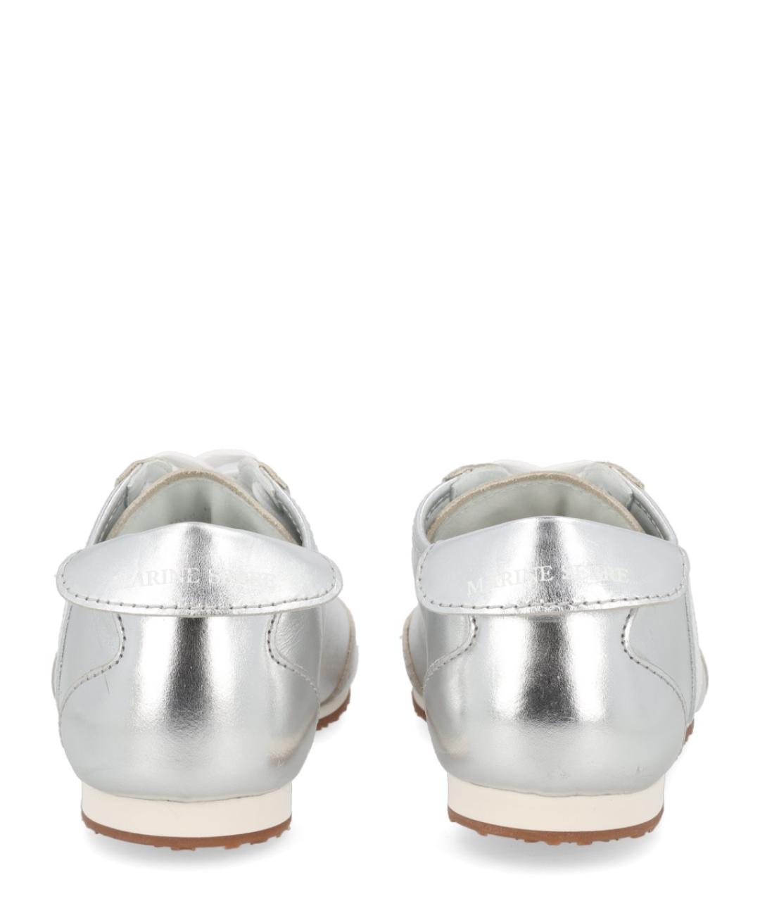 MARINE SERRE Серебряные кожаные кроссовки, фото 4
