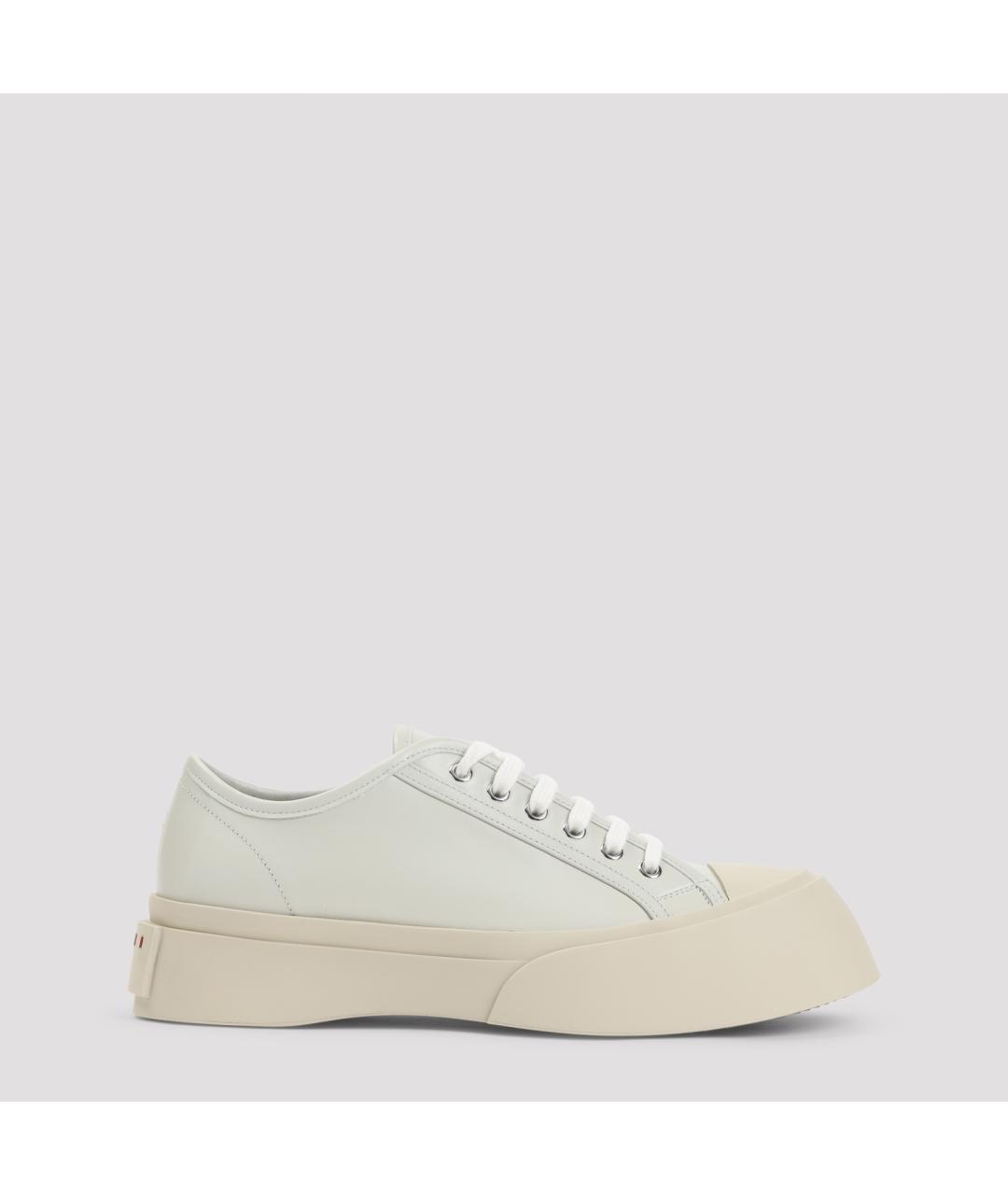 MARNI Белые кожаные низкие кроссовки / кеды, фото 4