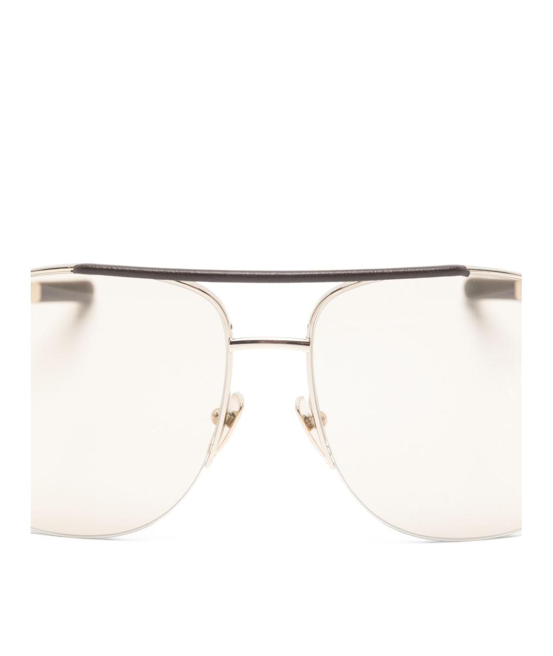 GUCCI Золотые металлические солнцезащитные очки, фото 3