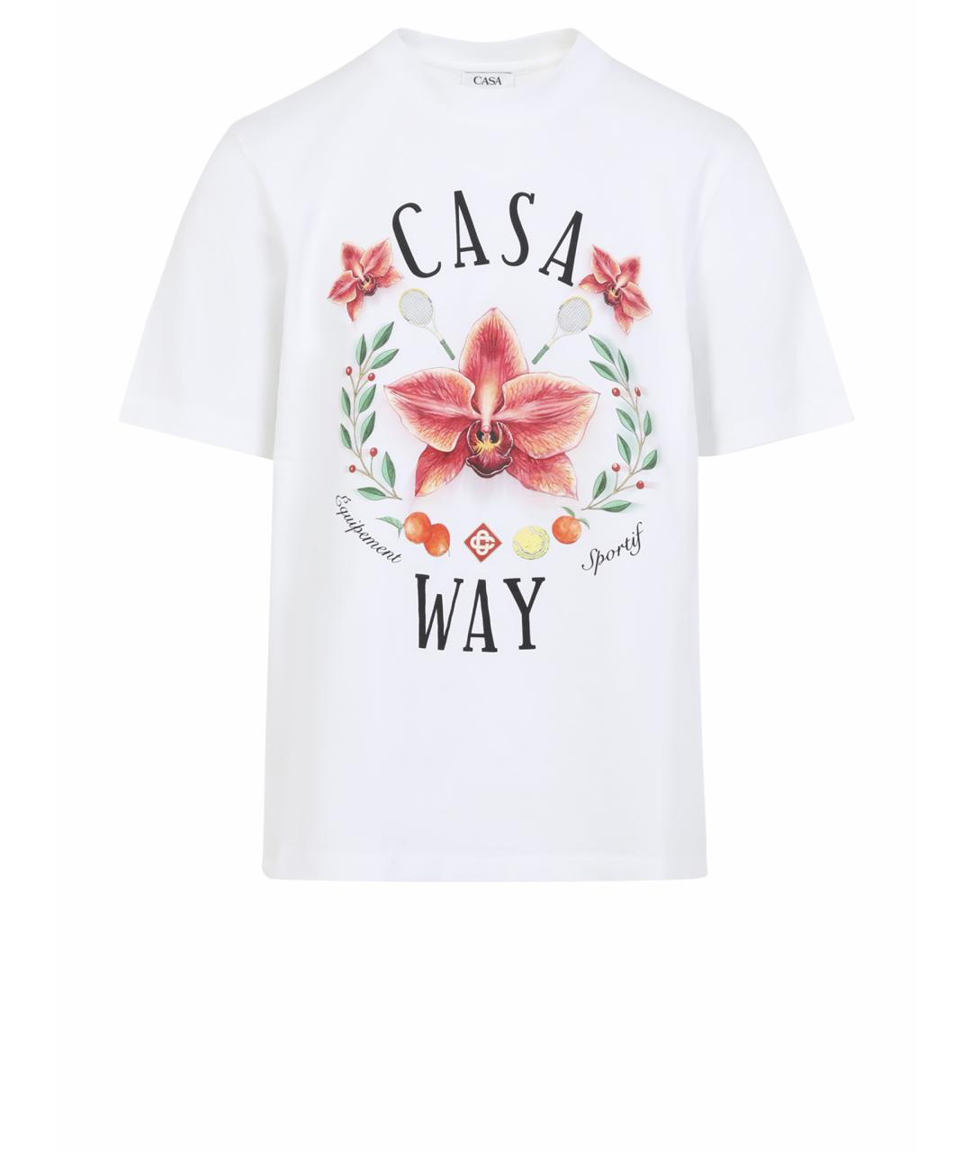 CASABLANCA Белая хлопковая футболка, фото 1