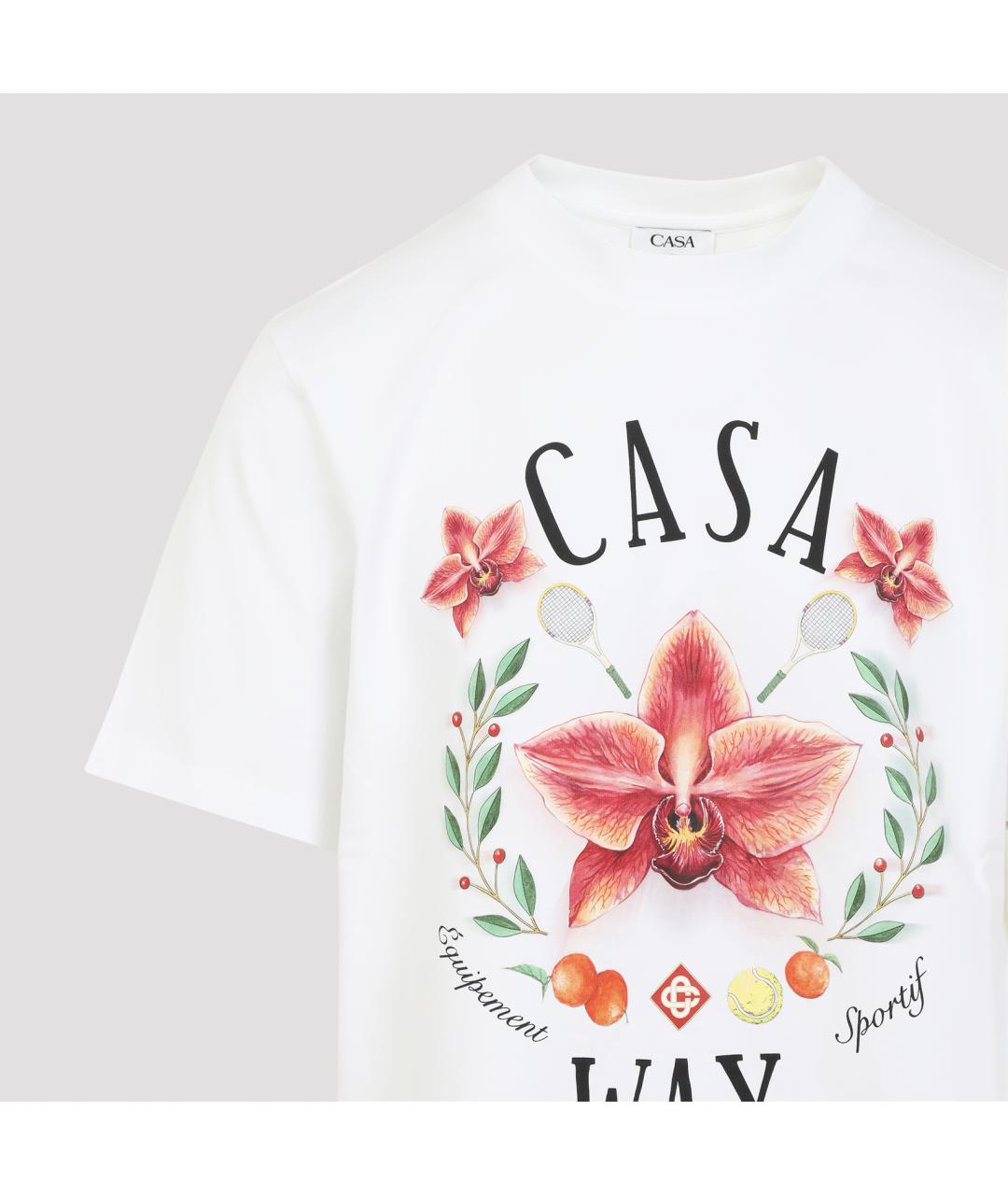 CASABLANCA Белая хлопковая футболка, фото 3