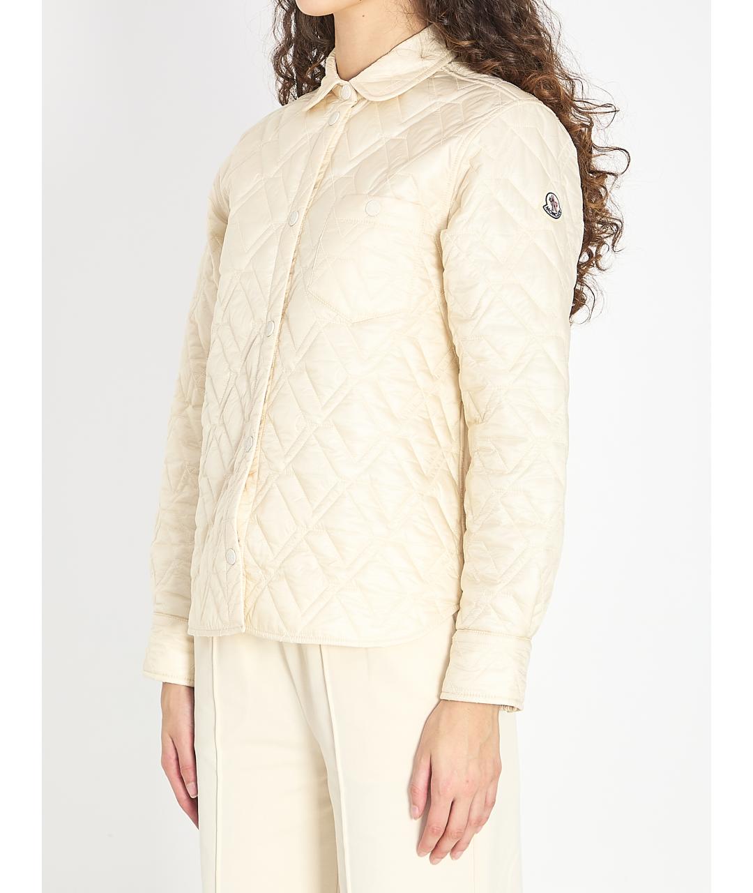 MONCLER Бежевая полиамидовая куртка, фото 3