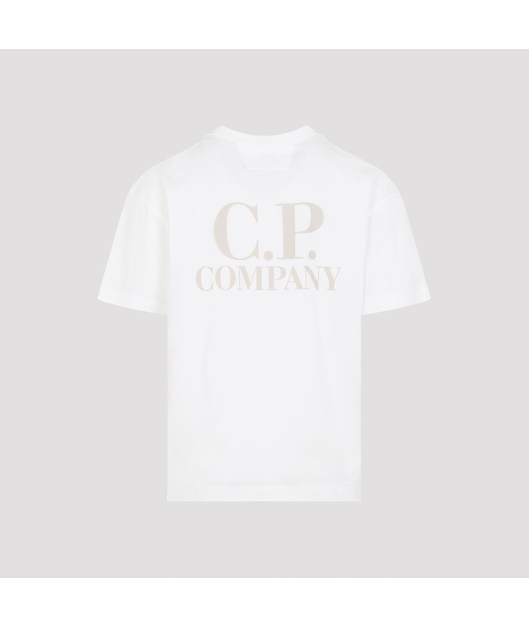 CP COMPANY Белая хлопковая футболка, фото 2
