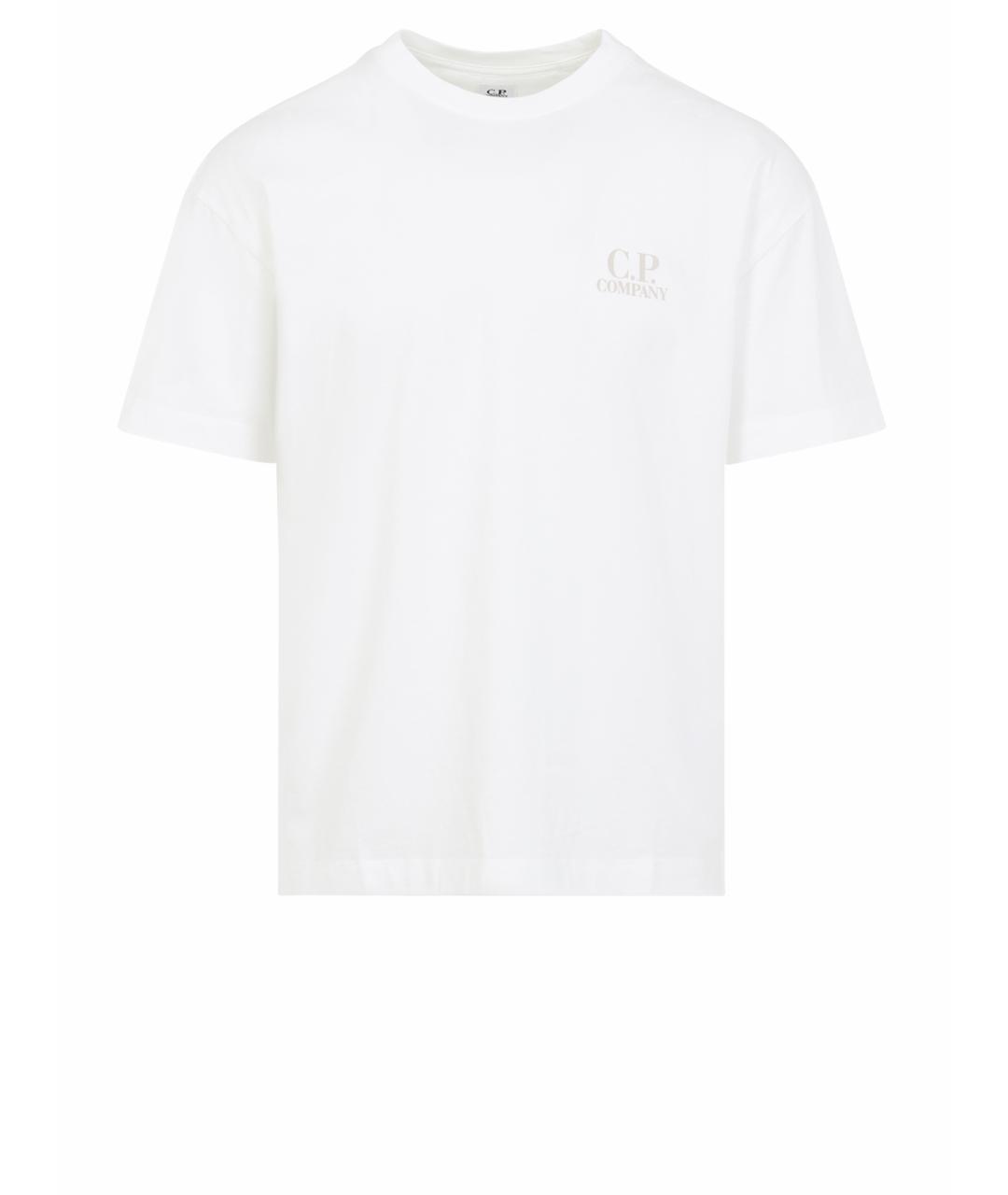 CP COMPANY Белая хлопковая футболка, фото 1