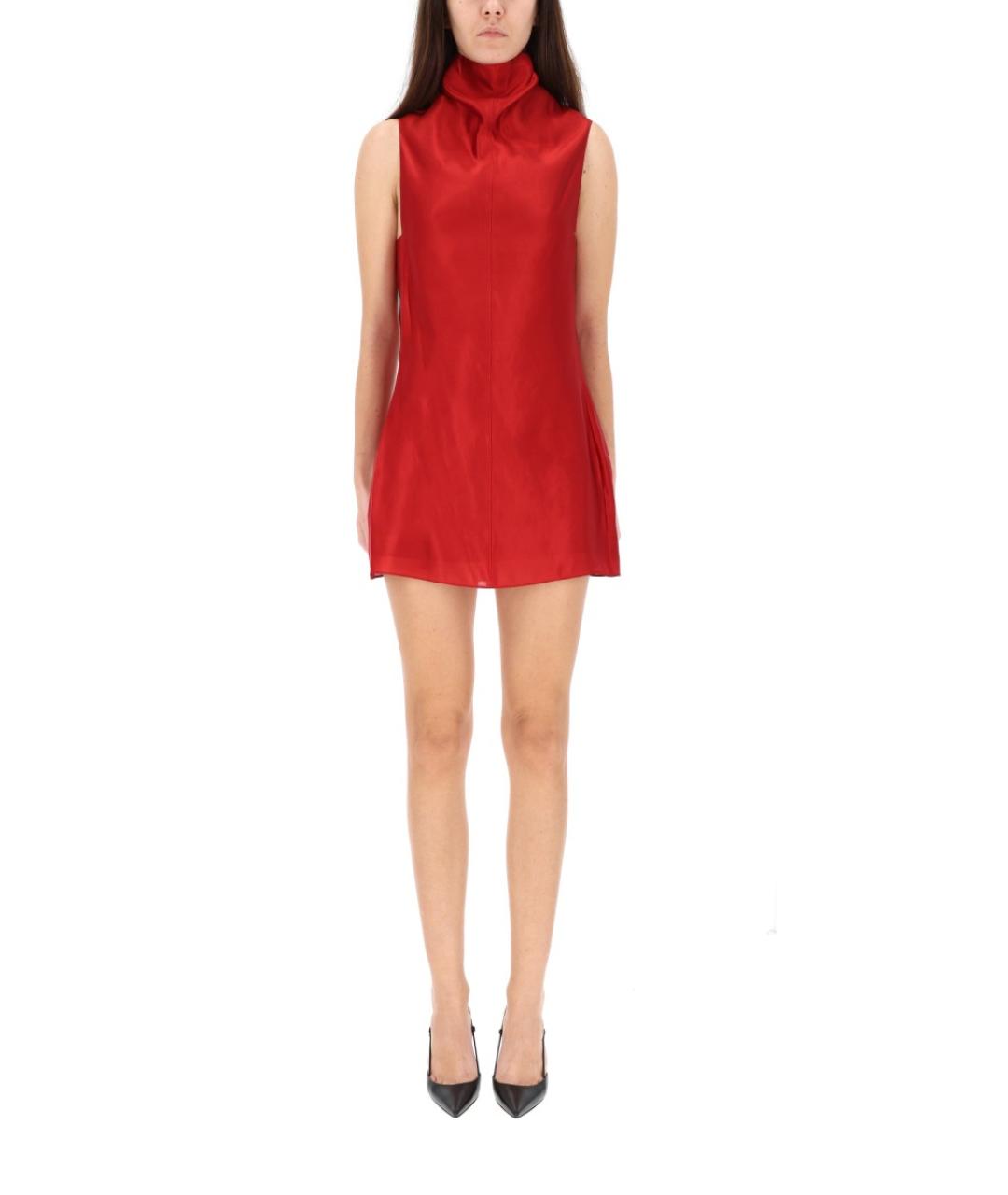 KHAITE Красное вискозное коктейльное платье, фото 4